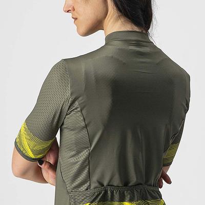 Castelli Fenice Women's Cycling Jersey (Military Green/Sulphur)