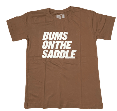 BUMSONTHESADDLE T-shirt (Brown/White)