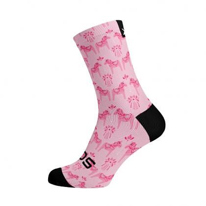 Sox Footwear Dalahorses Pink Crew Unisex Multi Sport Socks (Print)
