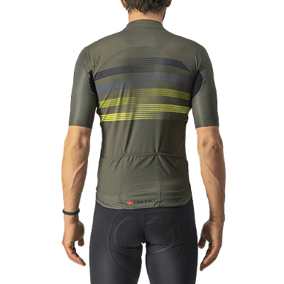 Castelli Endurance Pro Mens Cycling Jersey (Military Green/Blue/Sulphur)