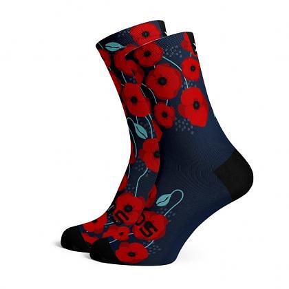 Sox Footwear Poppy Crew Unisex Running Socks (Print)