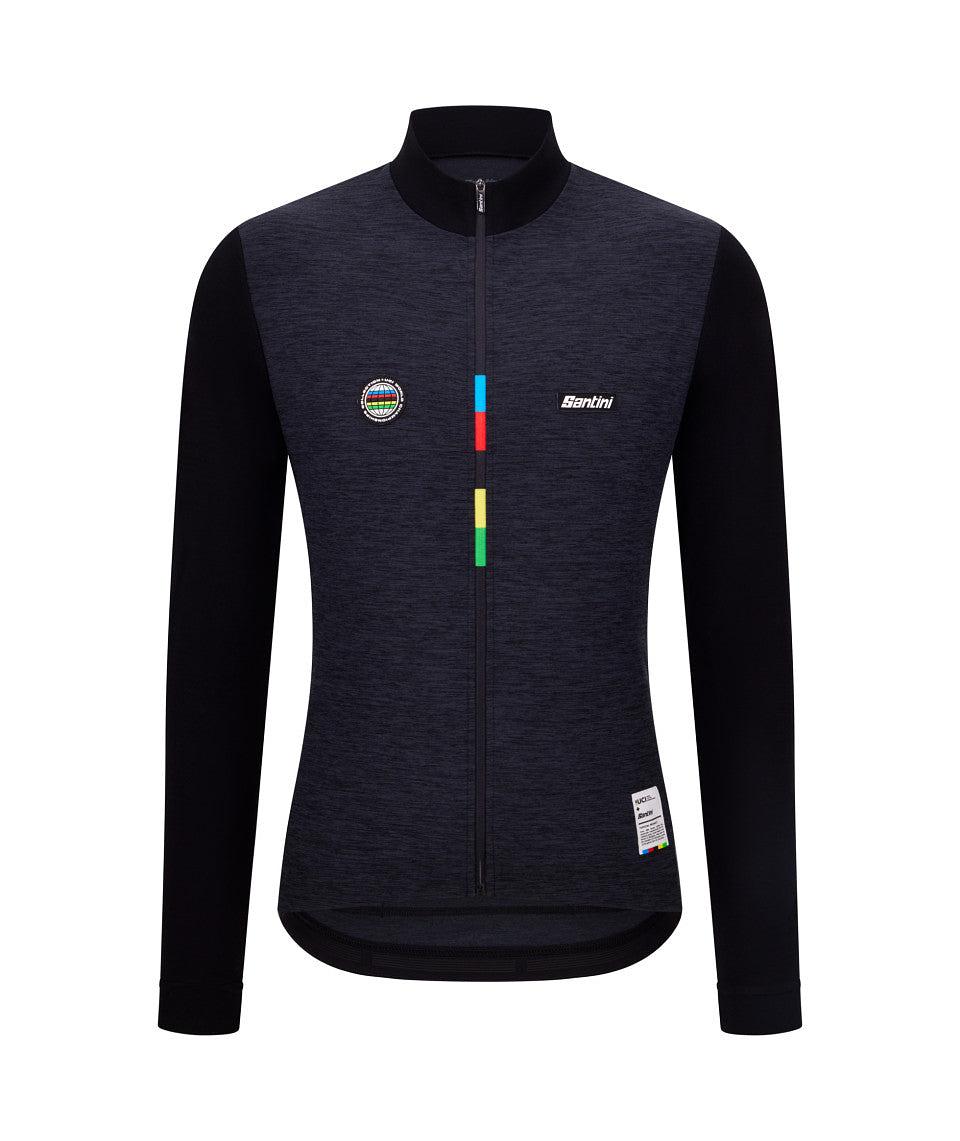 Santini UCI World Champion Mondo Long Sleeve Men's Cycling Jersey (Black)