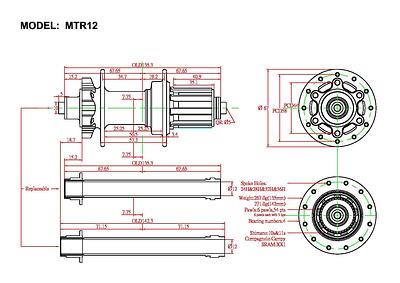 Bitex MTR12 135mm Disc Brake Rear Hub (Black)