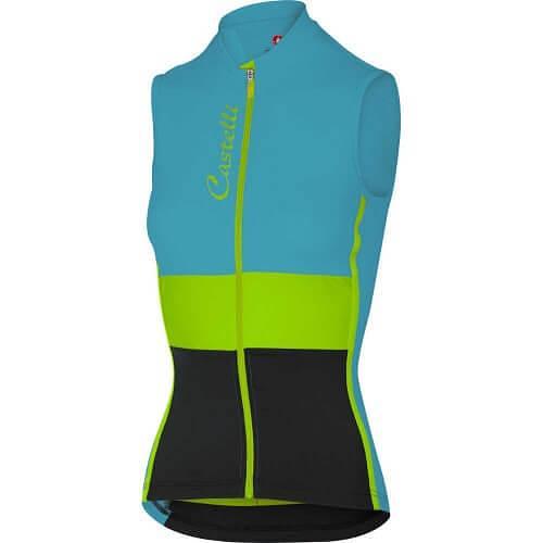 Castelli Protagonista Women's Cycling Jersey (Caribbean/Yellow Fluo/Black)