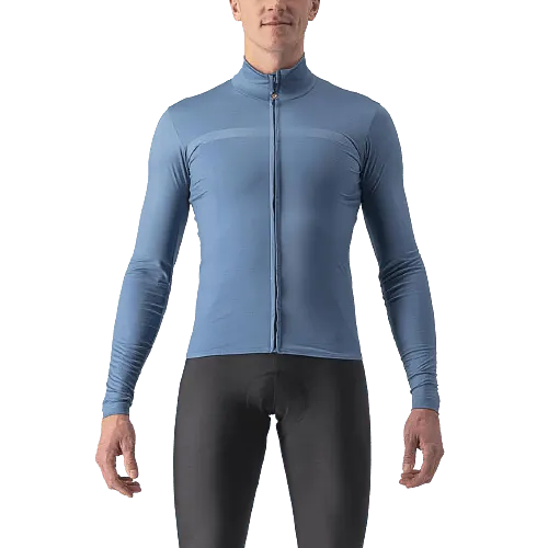 Castelli Pro Thermal Mid LS Mens Cycling Jersey (Steel Blue)