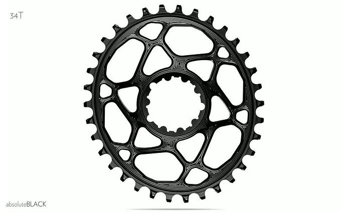 AbsoluteBlack Sram 1x GXP 9/10/11/12 Speed Chainring (Black)