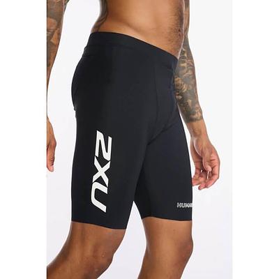 2XU MT6430B Aero 9 Inch Men's Triathlon Shorts (Black/White)