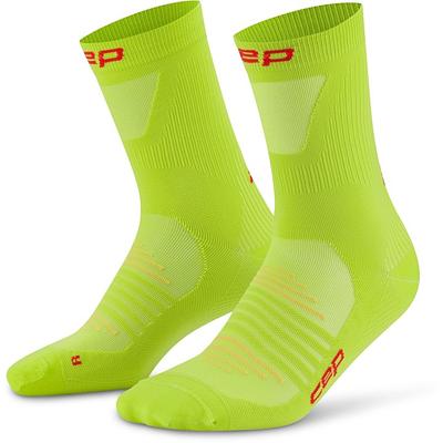 CEP Compression Pro Run Ultralight Mid Cut Men's Compression Socks (Lime)