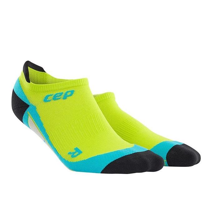 CEP Compression Dynamic+ No Show Men's Compression Socks (Lime/Hawaii Blue)