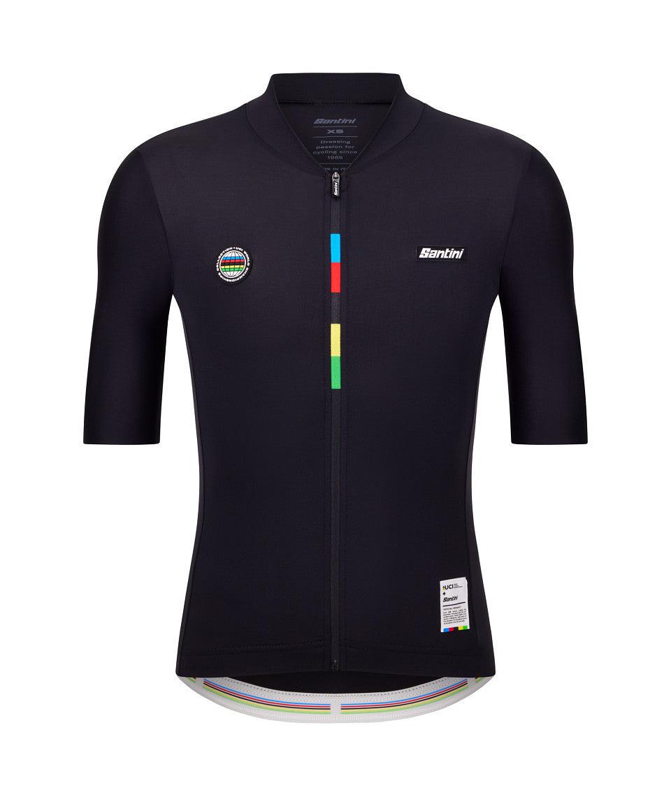 Santini UCI World Champion Mondo Unisex Cycling Jersey (Black)