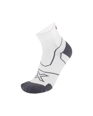2XU UA5048E Vectr Cushion 1/4 Crew Unisex Running Socks (White/Grey)