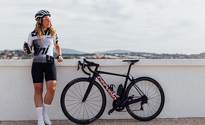 Santini Karma Logo Women's Cycling Jersey (Granatina)