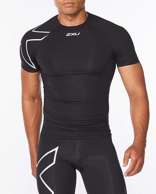 2XU MA6399A Core Short Sleeve Men's Compression Top (Black Silver)
