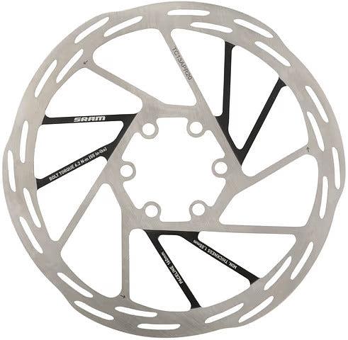 SRAM eTap AXS Paceline 6 Bolt Disc Brake Rotor (Black/Silver)