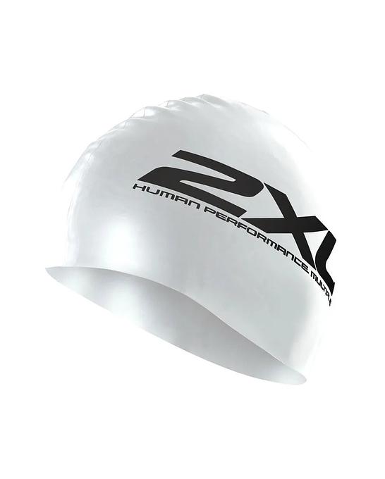 2XU US1355F Silicone Swim Cap (White/White)
