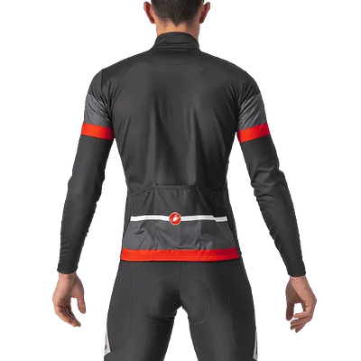 Castelli Passista Mens Cycling Jersey (Light Black/Dark Gray-Red)