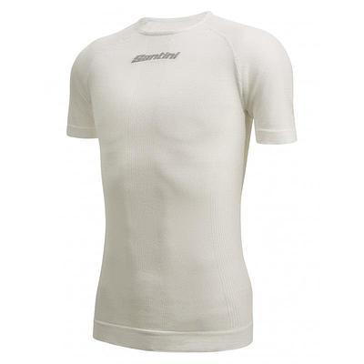 Santini Rete Short Sleeve Mens Cycling Baselayer (White)