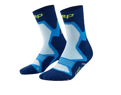 CEP Compression Core Run Mid Calf Padded Unisex Compression Socks (Blue)