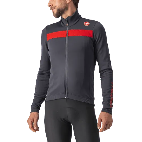 Castelli Puro 3 Mens Cycling Jersey (Dark Gray/Red Reflex)