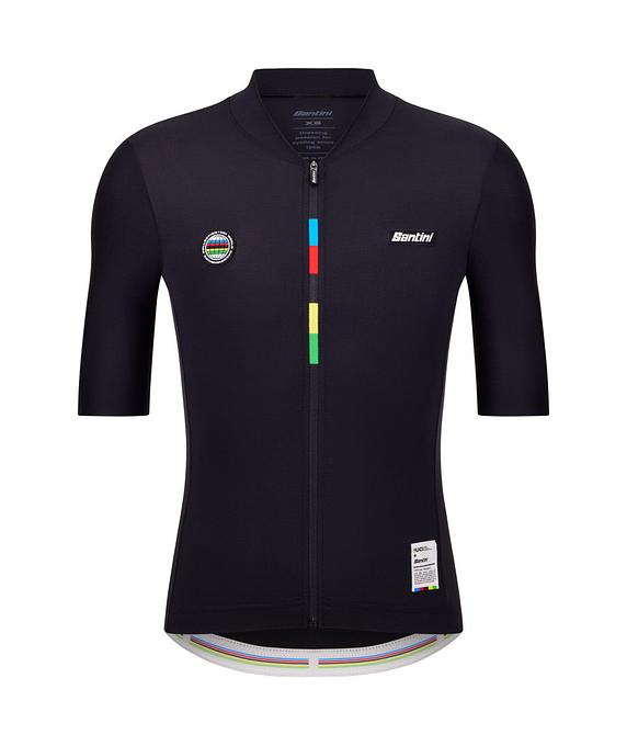 Santini UCI World Champion Mondo Unisex Cycling Jersey (Black)