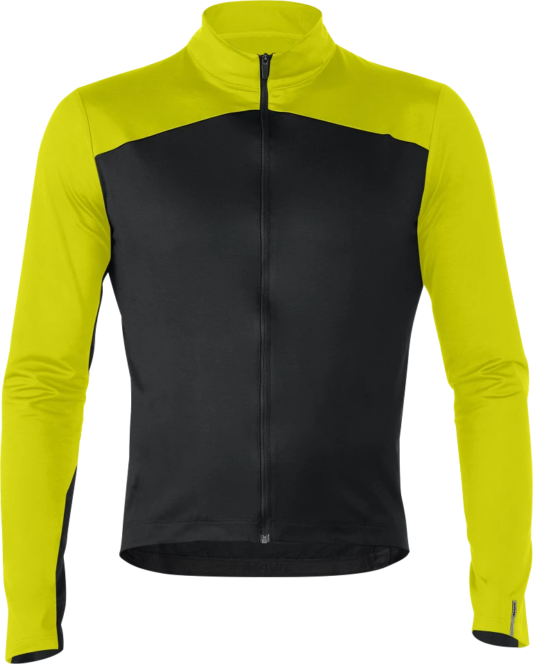 Mavic Cosmic Thermo Men's Cycling Jersey (Black/Suplhur Spring)