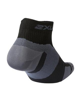 2XU UA5046E Vectr Ultralight 1/4 Crew Unisex Compression Socks (Black/Titanium)