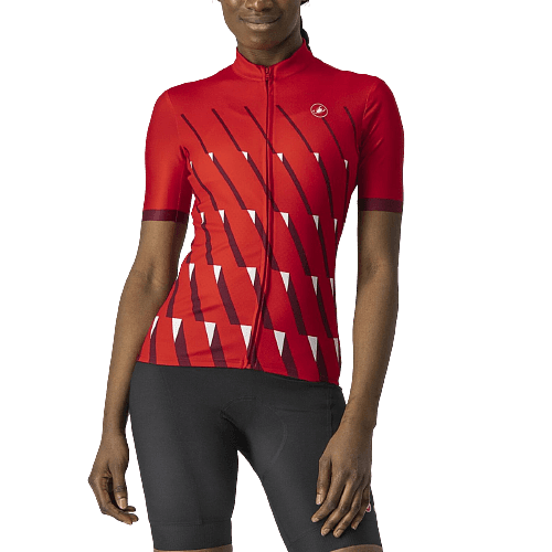 Castelli Pendio Women's Cycling Jersey (Red/Bordeaux White)