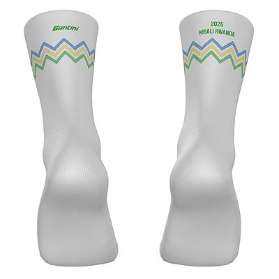 Santini UCI Road World Championships Kigali Unisex Cycling Socks (White)