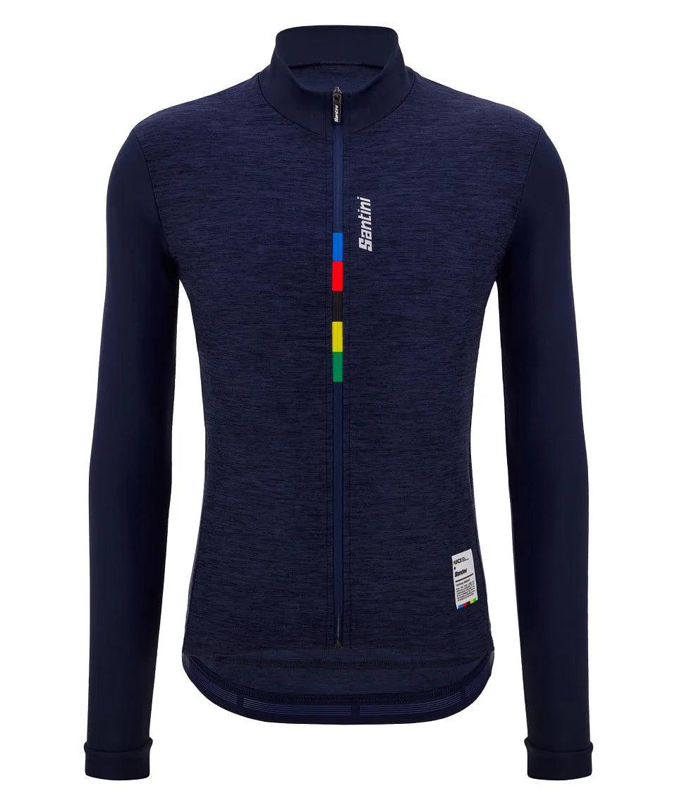 Santini UCI Official Pure Long Sleeve Men's Cycling Jersey (Navy Blue)