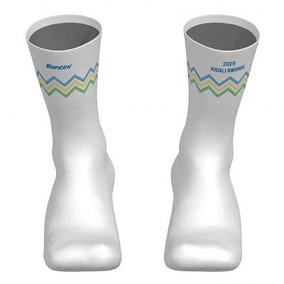 Santini UCI Road World Championships Kigali Unisex Cycling Socks (White)