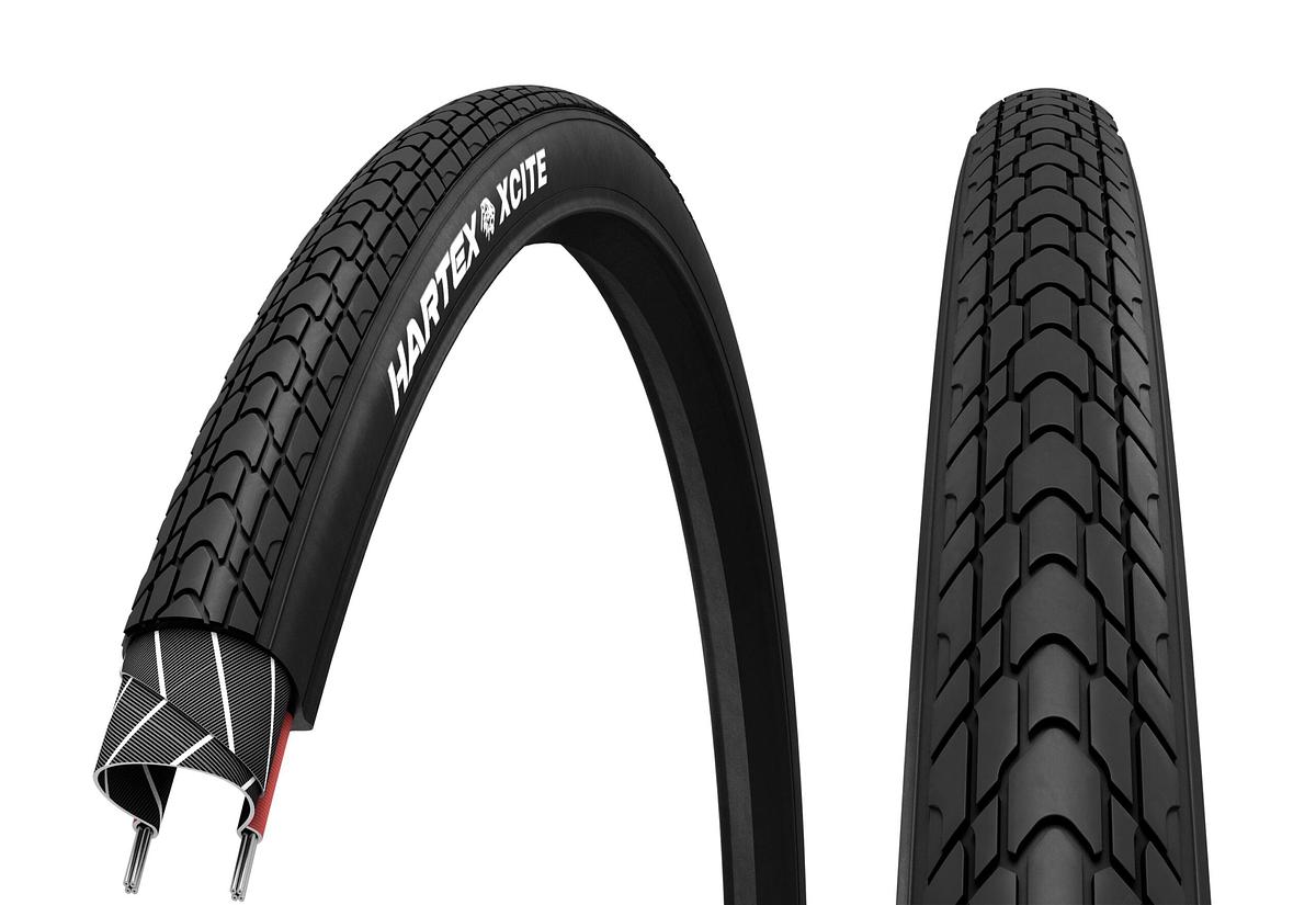 Hartex Xcite 700c Tubeless Ready Wired Tire (Black/Beige)