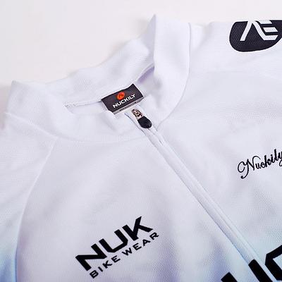 Nuckily MA002 Mens Cycling Jersey (White/Blue)