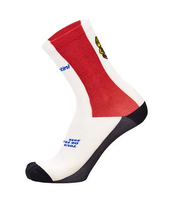 Santini Tour De France Grand Depart Lille Unisex Cycling Socks (White)