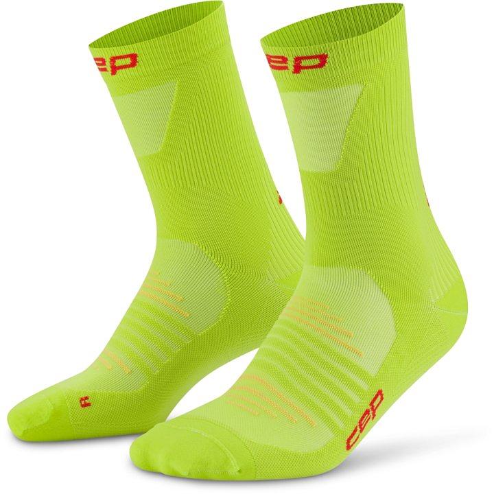CEP Compression Pro Run Ultralight Mid Cut Men's Compression Socks (Lime)