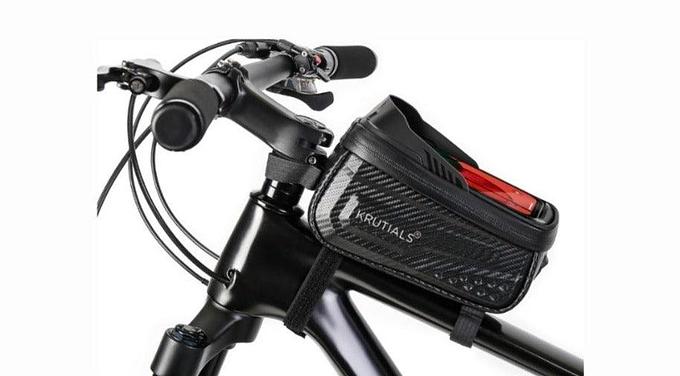 Krutials Top Tube Bag with Mobile Holder (Carbon Black)