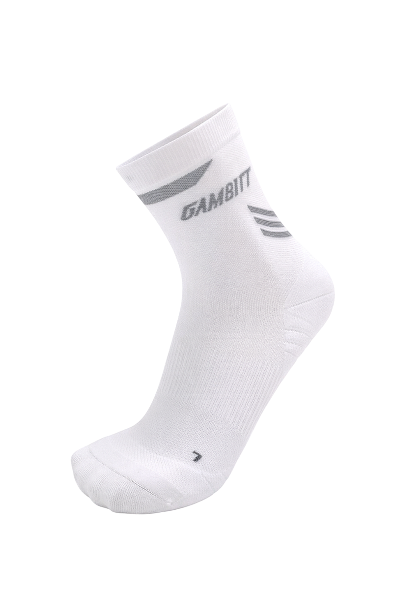 Gambitt Distance Short Unisex Compression Socks (White Grey)