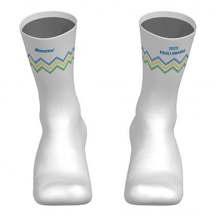 Santini UCI Road World Championships Kigali Unisex Cycling Socks (White)