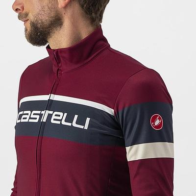 Castelli Passista Mens Cycling Jersey (Bordeaux/Savile Blue-Chalk)