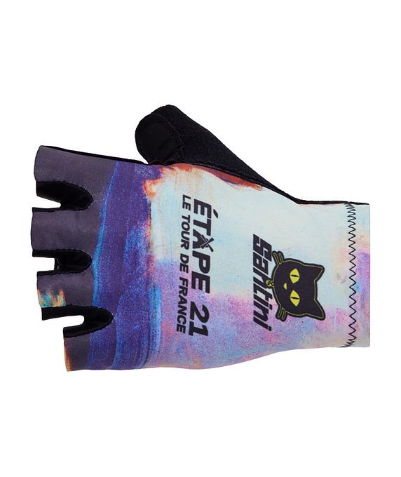 Santini TDF Arrivee Montmartre Unisex Cycling Gloves (Blue)