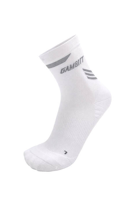 Gambitt Distance Short Unisex Compression Socks (White Grey)