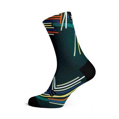 Sox Footwear Performance Teal Crew Unisex Multi Sport Socks (Print)