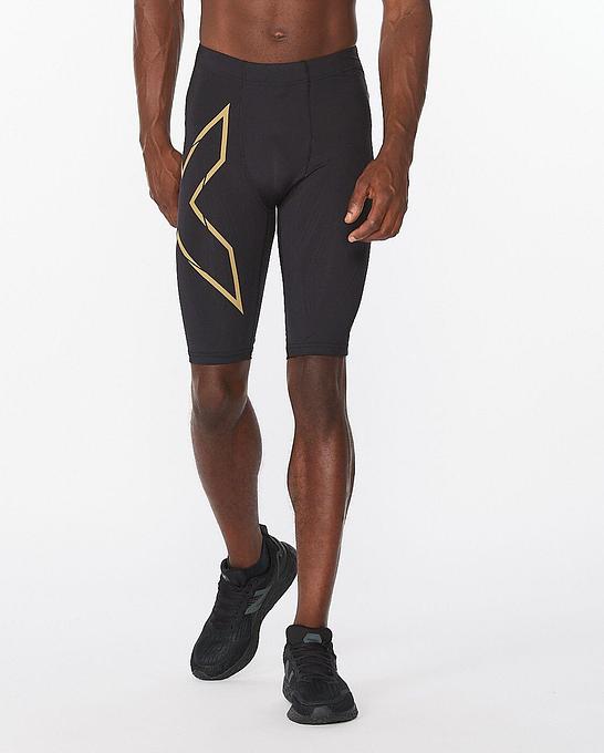 2XU MA5331B Light Speed Men's Compression Shorts (Black/Gold Reflective)