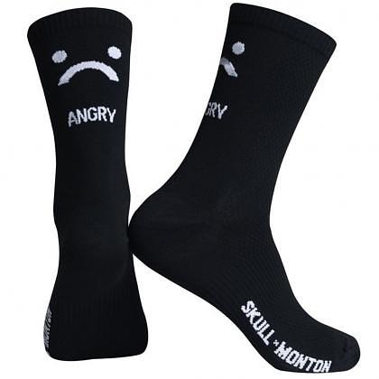 Monton Skull Angry Men's Cycling Socks (Black/White)