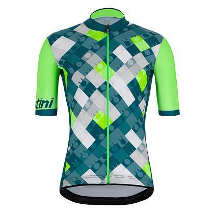 Santini Vis Ironman Mens Cycling Jersey (Fluo Green)