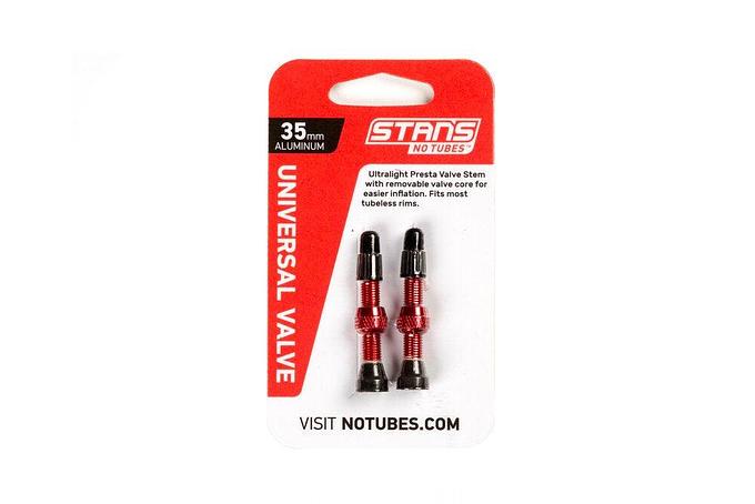 Stans NoTubes Universal Presta Valve Stem Pair (Red)