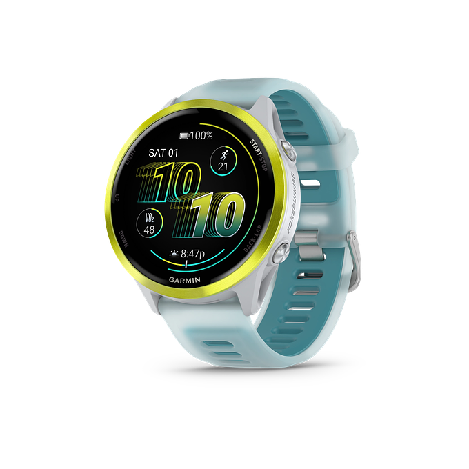 Garmin Forerunner 570 Smart Watch (Amp Yellow Aluminum/Translucent Whitestone/Turquoise Band)