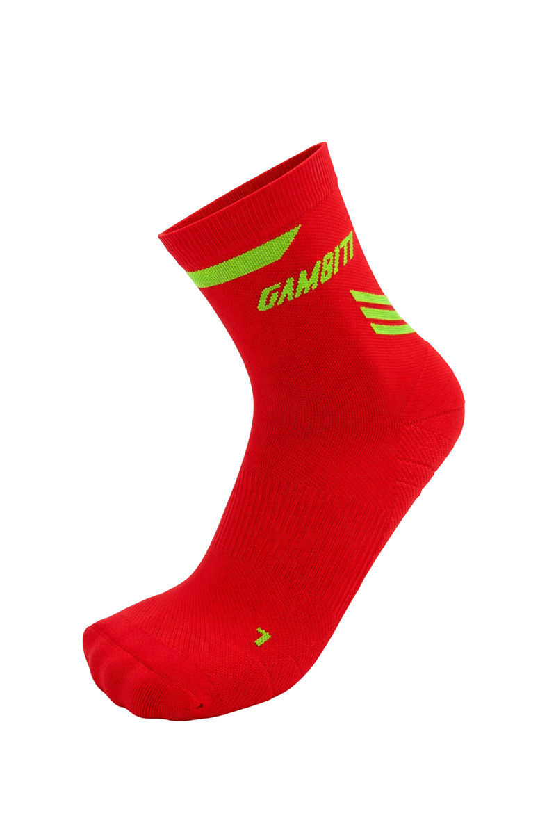 Gambitt Distance Short Unisex Compression Socks (Red/Green)