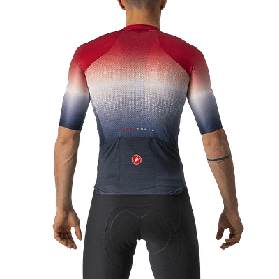 Castelli Aero Race 6.0 Mens Cycling Jersey (Savile Blue/Pro Red)