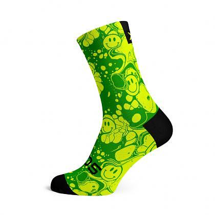 Sox Footwear Neon Slide Yellow Casual Crew Unisex Multi Sport Socks (Print)
