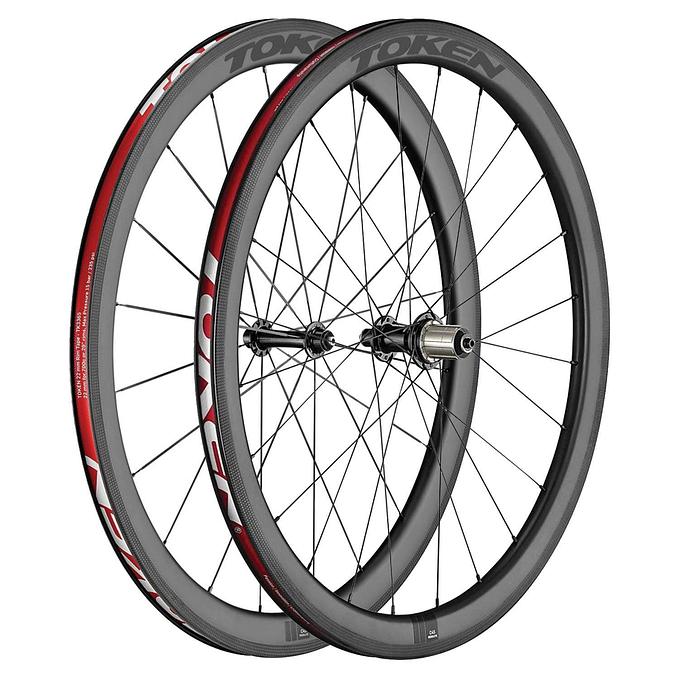 Token Resolute C45R Carbon Tubeless Ready Rim Brake Wheel - Shimano/Sram (Black)